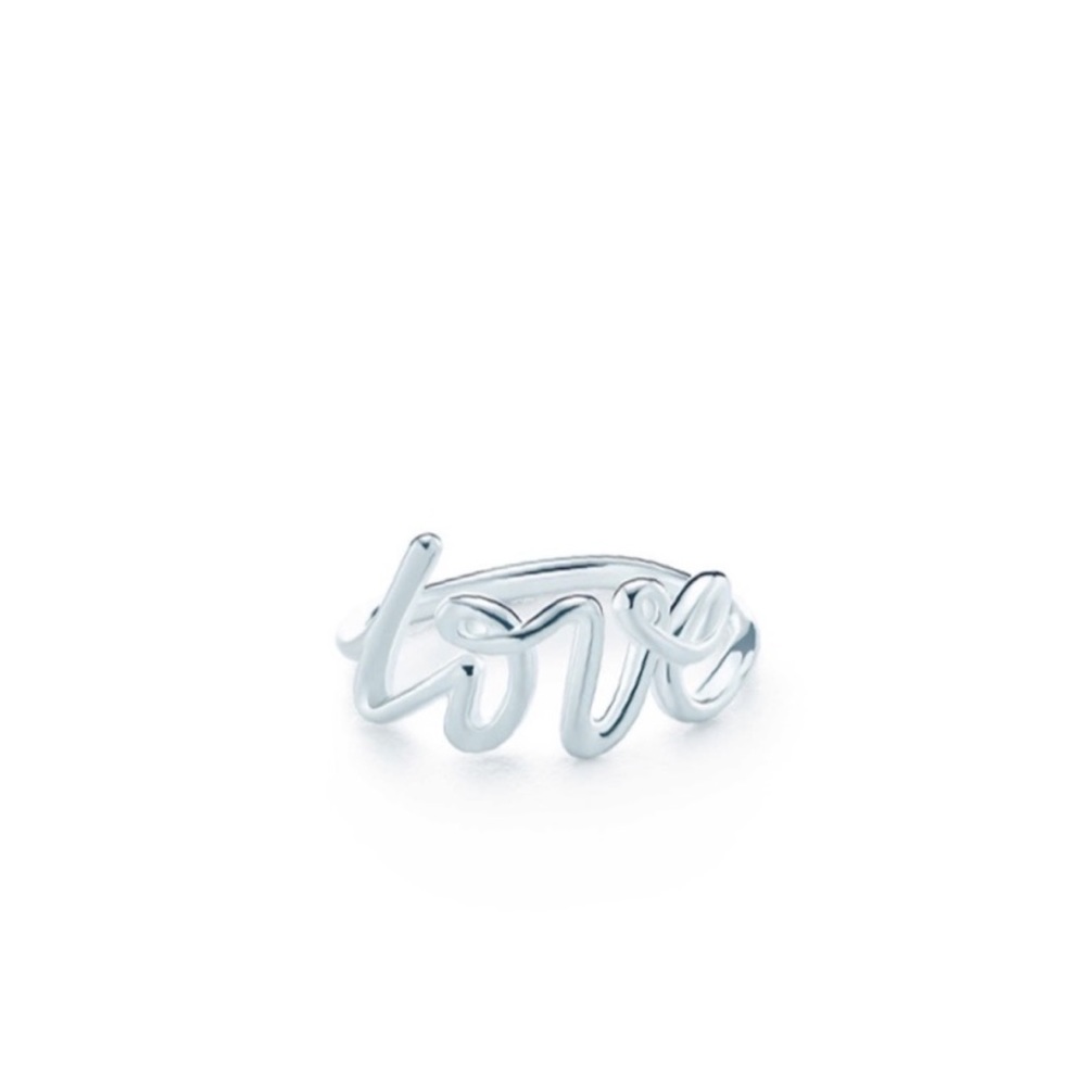 Tiffany & Co. Silver Script Ring size 6